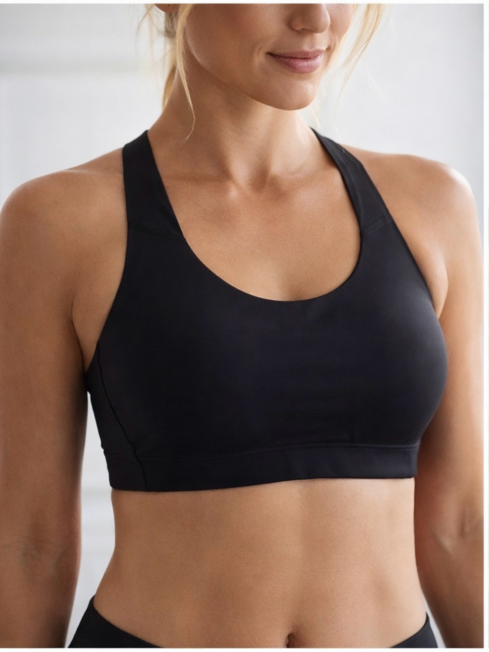 Athleta Black Racerback Sports Bra - Picture 1 of 4